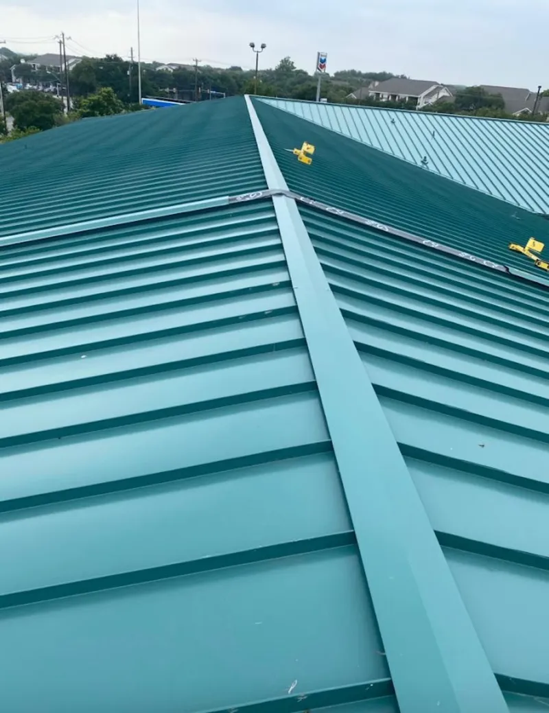 Green commercial metal roof ridge and valley for Metal Roof Repair in Globe